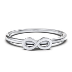 Rounded Infinity Ring with Diamond Line
